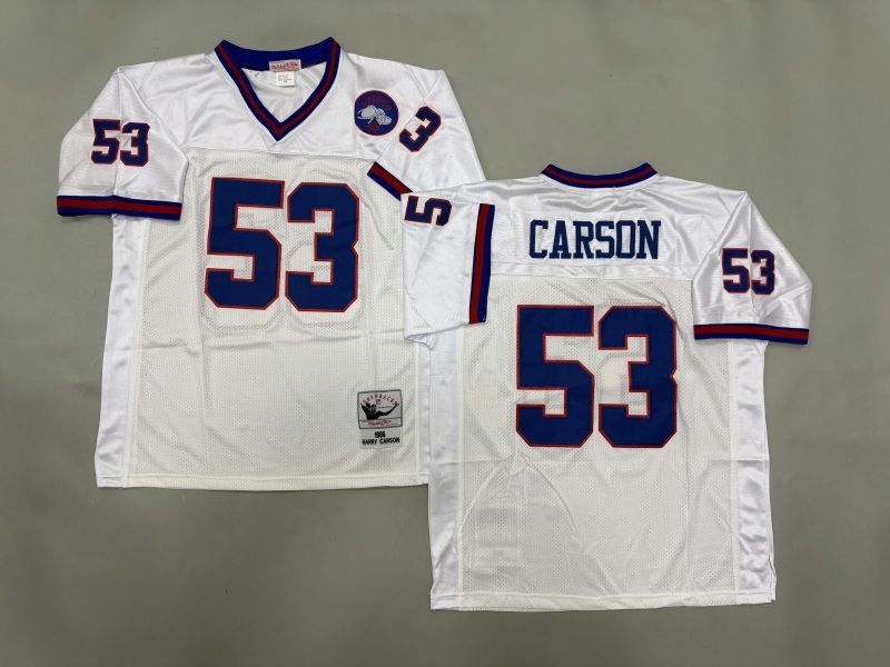 Men 2025 New York Giants #53 Carson white Throwback Limited NFL Jersey style 001